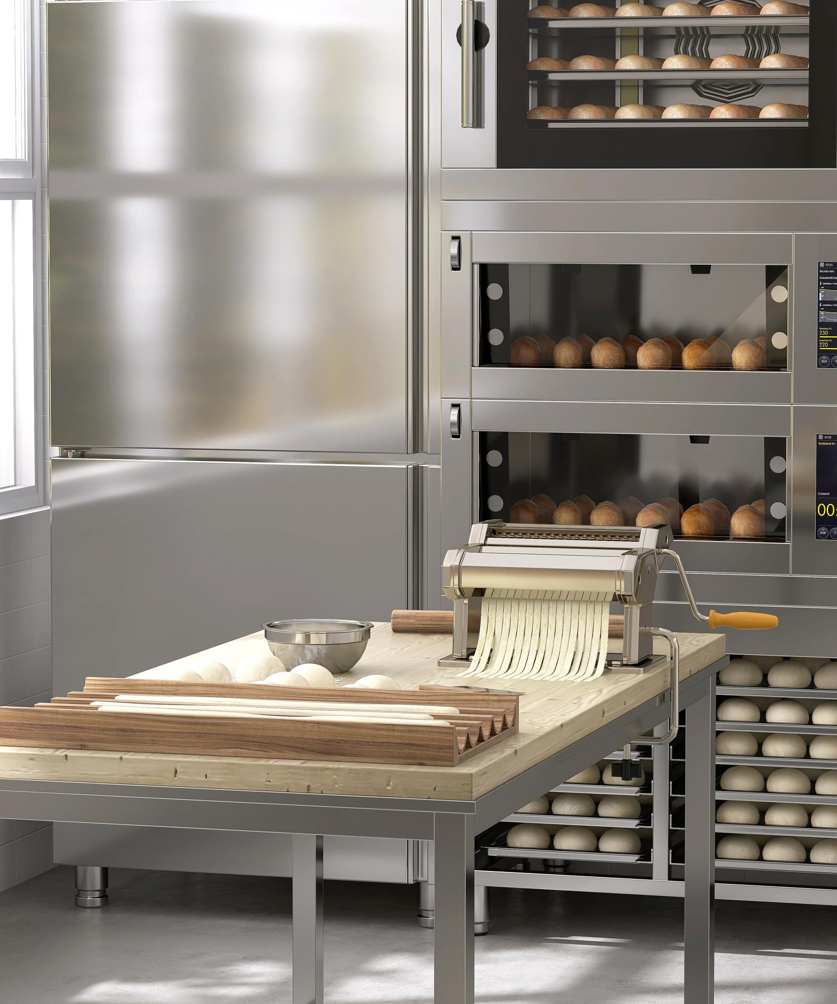 Interno del laboratorio di cucina con attrezzature
